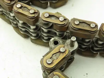 Non-Marking Rubber Top Double Strand Conveying Roller Chain 1/2" Pitch 10' 6"