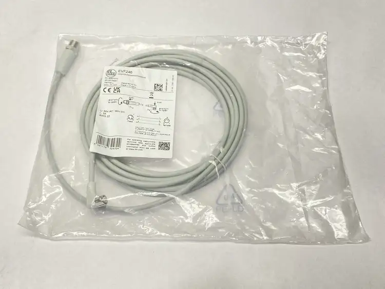 New | in-Stock IFM CONNECTION CABLE M12/M83-PIN 5M EVF246 Cable & Wire | Maverick Industrial Sales #1102013