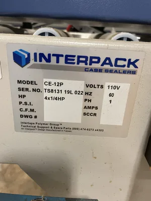 2021 Interpack CE-12P Semi-Automatic Box Former Case Sealer/Erector 4×1/4HP 110V