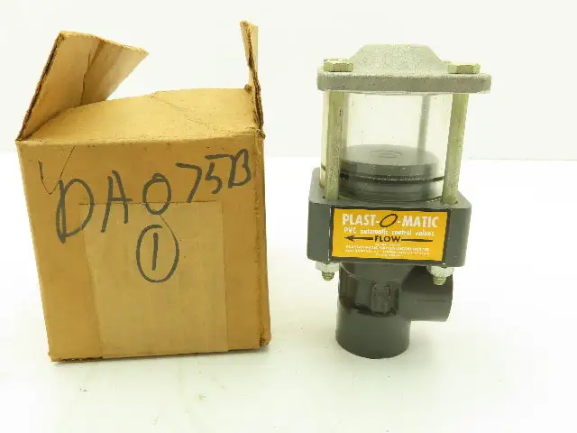 Plast-o-matic D075B 3/4" Shutoff Valve Double Action Pneumatic Controlled