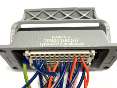 USED HARTING F CRIMP INSERT HAN 72DD-SMC-FI-CRT W/ 09300160307 HOUSING