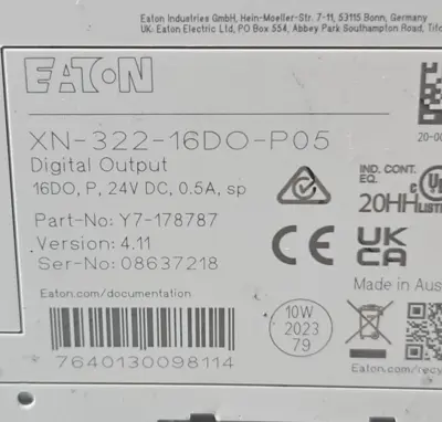 Eaton XN-322-16DO-P05 Digital output module for XN300 (BIN412)