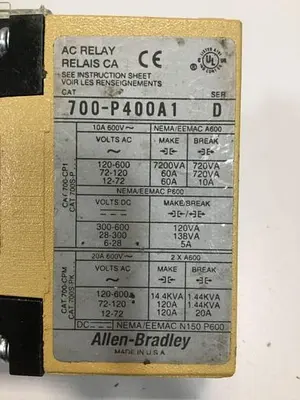 USED ALLEN BRADLEY 700-P400A1 SER D