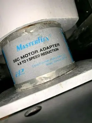 USED DOUBLE MASTER FLEX I/P 77601-60 PERISTALTIC PUMP SKID W/ 1/2 HP MOTOR & DRIVE