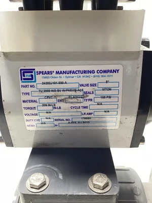 Spears 3″ Ball Valve CPVC Air  To Spring Actuator; 24202J101-030-A