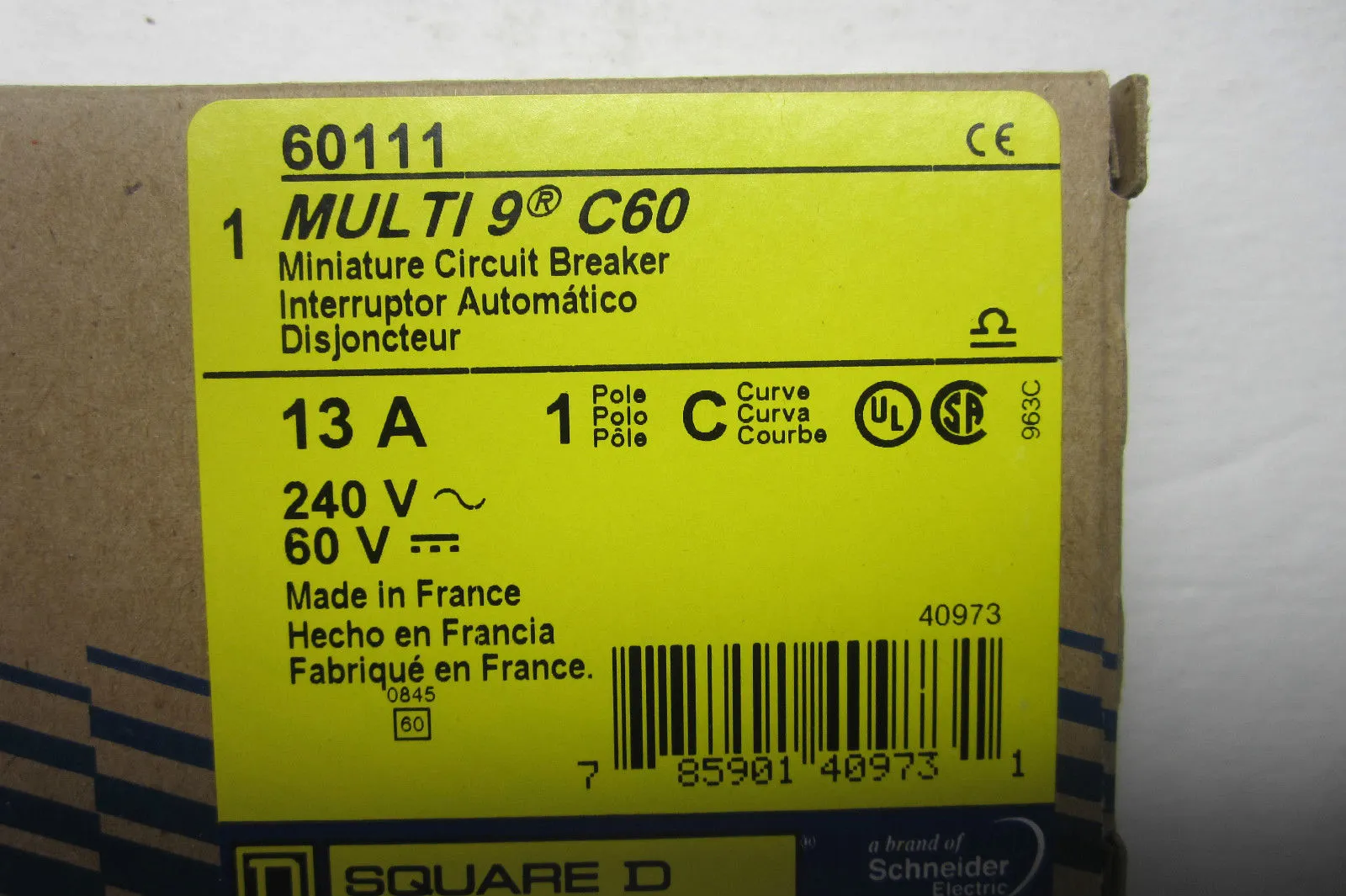 NEW SQUARE D 60111 CIRCUIT BREAKER MULTI 9 C60