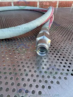 USED FGR FDA 3A CLASS III TRANSFER HOSE 96" W/ SWAGELOK QTM8 QUICK CONNECT STEM