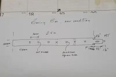 Boring Bar 2.5 m x 100 mm
