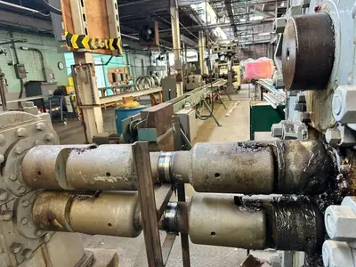 20" WIDE x 22" x 4-HI BLISS 100 HP POWERED ROLLING MILL: YOBRO #23828