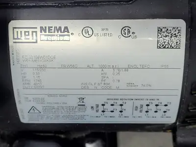 Used WEG FC.33104W01DOE Motors (misc) British Columbia CA | Lenmark #914017