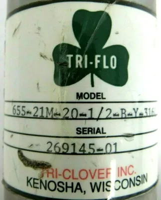 USED TRI FLO 655-21M-20-1/2-B-Y-316L VALVE 65521M2012BY316L