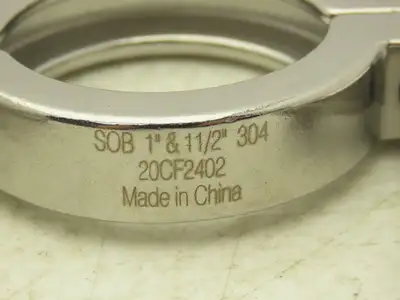 SOB 20CF2402 Steel Bolted Sanitary Clamp 304SS 1" to 1-1/2" Pipe Lot of 12
