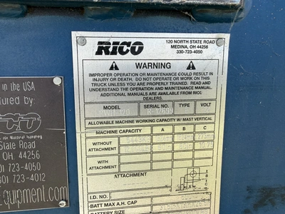 Used RICO PWH-120 Electric Pallet Trucks West Virginia US | Miedema Asset Management Group #1423243