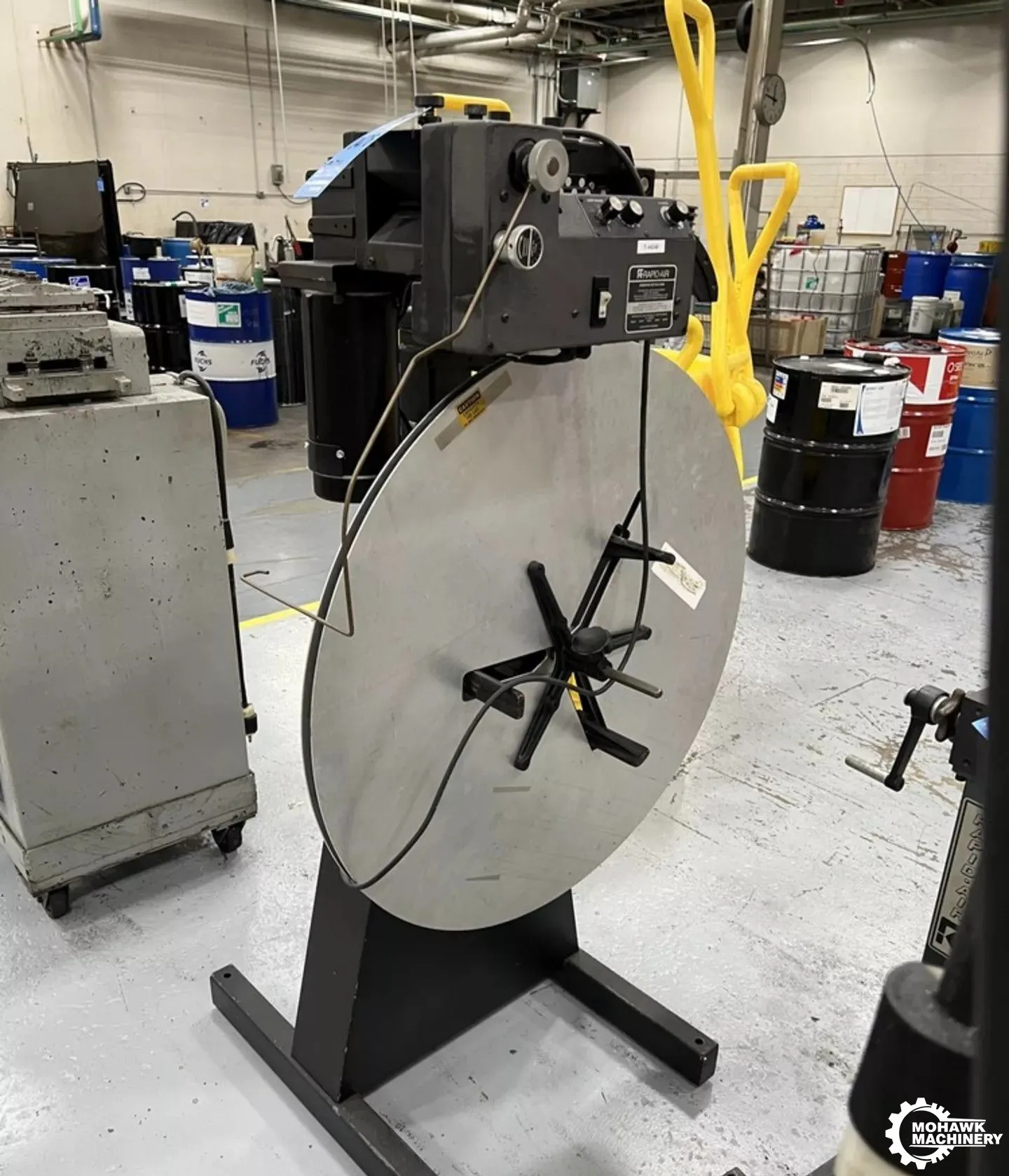150 LB x 4" RAPID-AIR COMBINATION "R36NA" COIL REEL & "SB4PE" MOTORIZED STRAIGHTENER