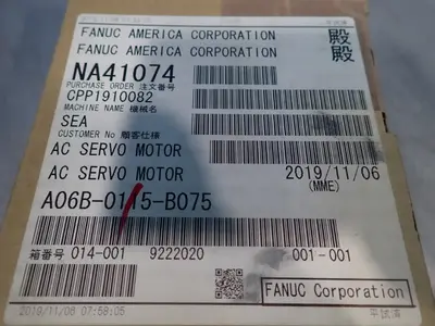 New | in-Stock FANUC A06B0115B075 Servo Motors | HGR 24 #730768
