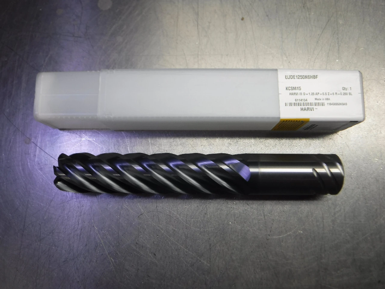Kennametal 1.250" 6 Flute Carbide Endmill UJDE1250N6HBF KCSM15 (LOC3340)