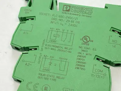 Used Phoenix Contact Relay 2961121 PLC-BSC-24DC/21 2966016 LOT OF 3 Relays & Switches Michigan US | Maverick Industrial Sales #1397852