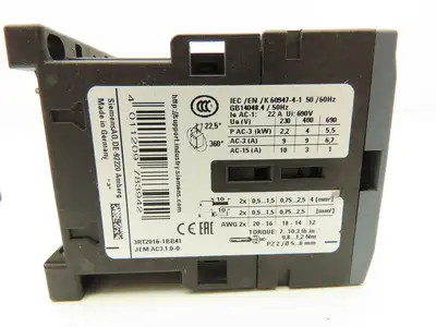 Siemens 3RT20161BB41 Power Contactor 24V Coil 600VAC 20A 3PH Lot Of 8
