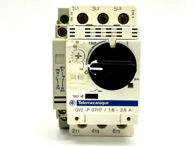 USED SCHNEIDER ELECTRIC, TELEMECANIQUE MANUAL STARTER 1.6-2.5A W/ GV2-AN11 AUXILIARY BLOCK