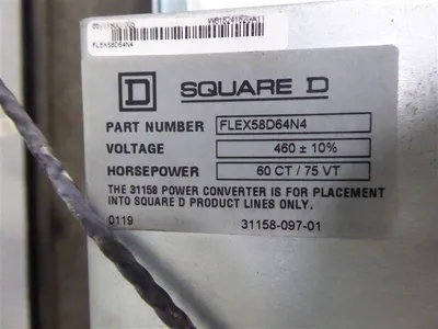 Square D FLEX58D64N4 AltiVar 58 EconoFlex Power Converter 60/75 HP Used