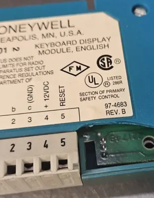 Honeywell S780CA1001 Burner Control Keyboard Display loc2C5