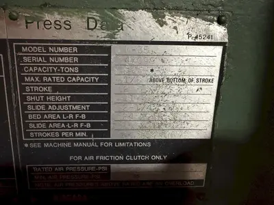 Used NIAGARA M-35 O.B.I. Presses Ohio US | G-2000, Inc. #1326858