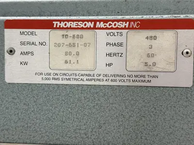 Used THORESON MCCOSH TD-600 Dryers Michigan US | Ideal Machinery #1293263
