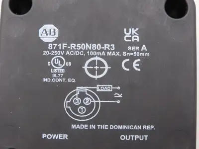 Allen Bradley 871F-R50N80-R3 Flat Pack Proximity Sensor 50mm Sensing 20-250V