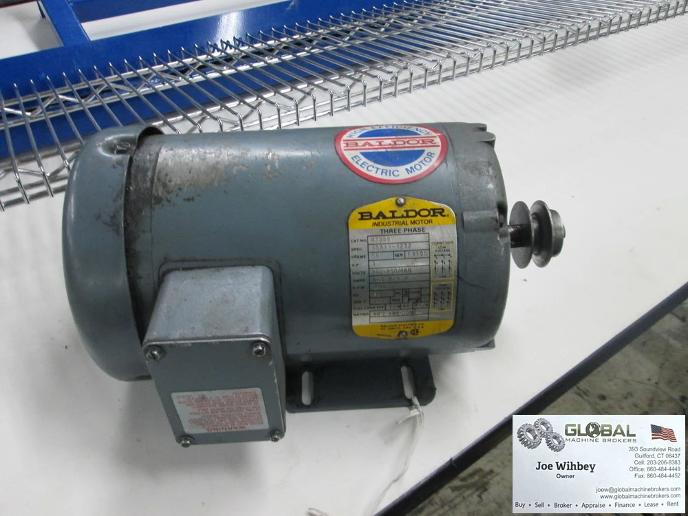 Baldor Industrial Motor M3556/EM3556, 1HP, 1140 RPM, Three Phase