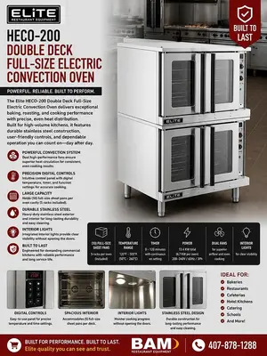 Elite HEC0-200 Double Deck Full-Size Electric Convection Oven