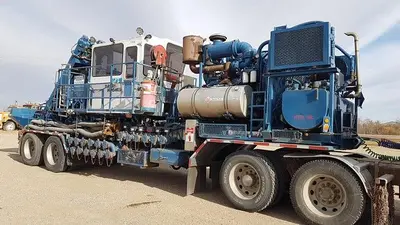 USED 1997 PEERLESS BAKER HUGHES HYDRA FRAC BLENDER TRAILER