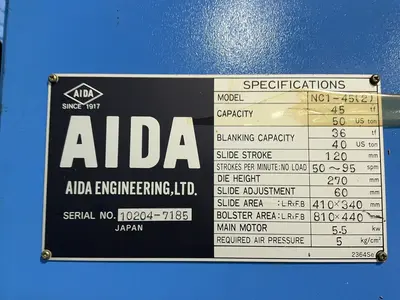 Used AIDA NC145(2) Straight Side Presses Ohio US | HGR 24 #1334627