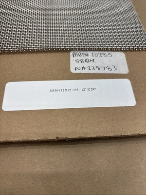 Sturdy 12”x24” 0.35,304 Stainless Steel Mesh Screen   Lot Of (2) Fast Shipping.