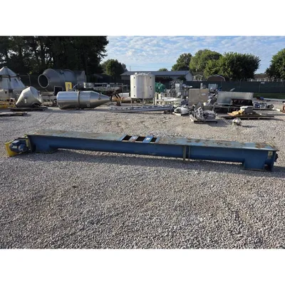 Used 12" Dia. X 17' Long Industrial Carbon Steel Screw Auger Conveyor
