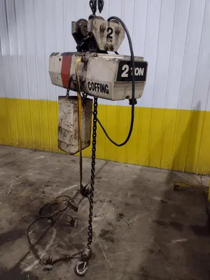 2 TON COFFING MODEL #EC-4016-2 ELECTRIC MOTORIZED CHAIN HOIST WITH TROLLEY: STOCK #24474