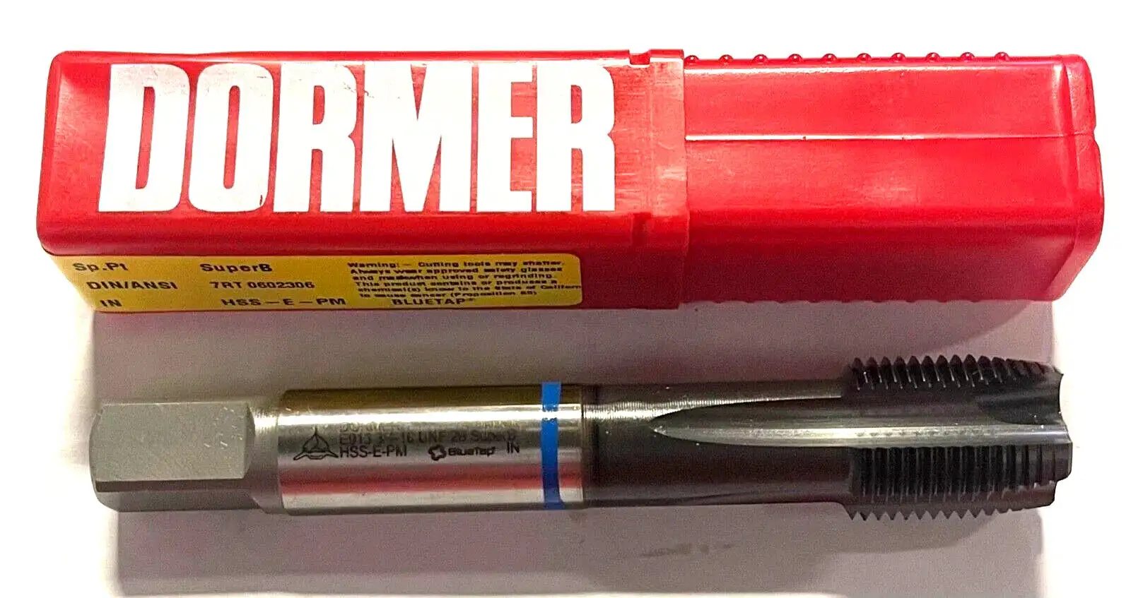 Domer 3/4-16 HSS-E-PM Spiral Point Plug Tap Blue Shark Machine Tap Super B 4FL