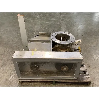 Used 10" diameter Flo-tronics Rotary Airlock Feeder Stainless Steel Valve