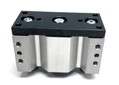 P5T-C063DHSN025 | Parker  Pneumatic Guided Cylinder 145 PSI 63mm Bore 25mm Stroke - New – Open box