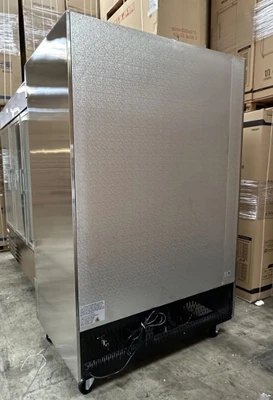 171-0100 54” Stainless Steel Self Contained Glass 2 Door Reach In Freezer