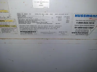 80-0021 Hussmann SSGVE Remote Full Service Fresh Meat Display Cooler Case