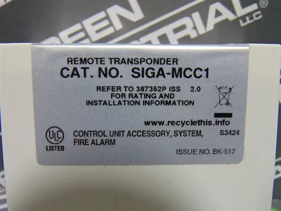 EST SIGA-MCC1 Fire Alarm Panel Remote Transponder Module Used
