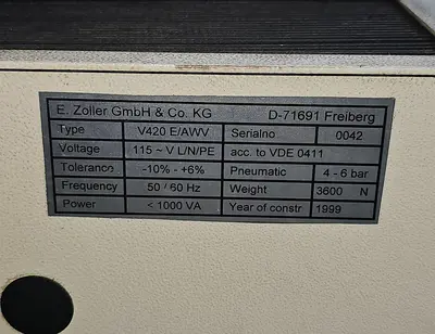 USED 1999 ZOLLER V420 E/AWV