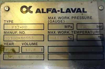 Alfa-Laval CT-6 Centritherm evaporator, 316SS.
