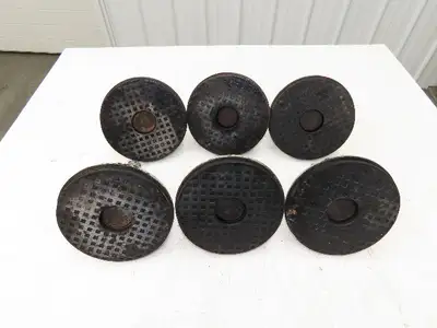 Machine Leveling Feet Rubber Pads 1"Adj Height 4.5"x7.5"OD M20x1.5 Stud Set of 6
