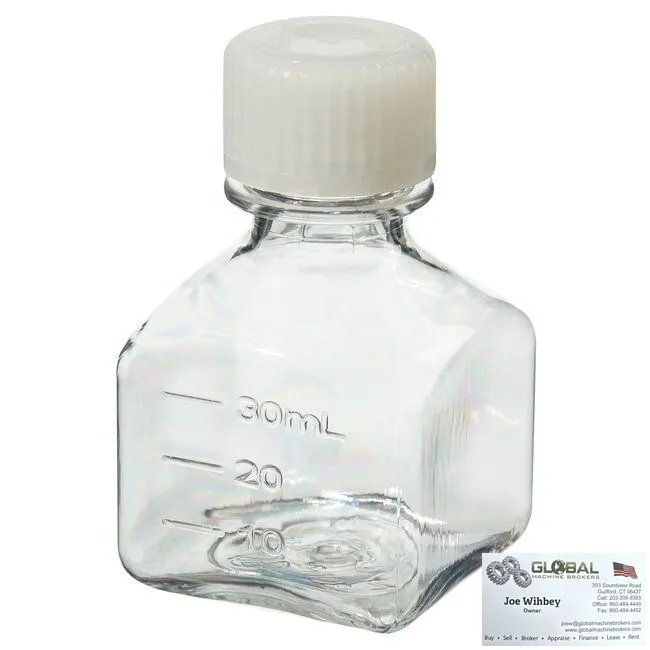 Nalgene 342020-0030 Sterile Square PETG Media Bottles with Closure 30mL
