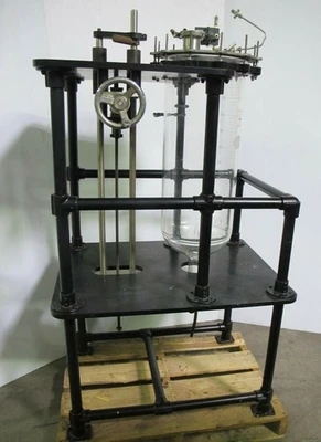 PRISM RESEARCH Glass Reaction Vessel Cylindrical Reactor with Stand Portable 50L