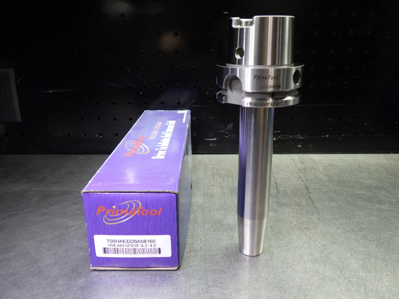 PrimeTool HSK63A 5/16" Shrink Fit Tool Holder 6.3" Pro T00HA63220A08160 (LOC1033A)