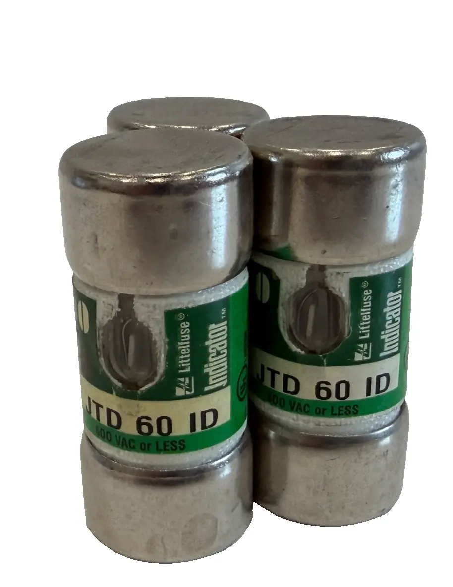 NEW LOT OF 3 LITTELFUSE JTD 60 ID FUSES 600VAC