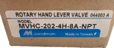 NEW MINDMAN MVHC-202-4H-8A-NPT ROTARY HAND LEVER VALVE MVHC2024H8ANPT