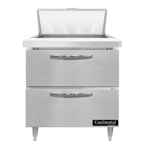 Continental D32N8-D 32" Designer Line Sandwich/salad Prep Table W/ Refrigerated Base, 115v